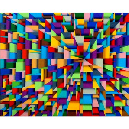 Metropolis Acrylic Canvas Painting by Artist Samba Prasad 16 x 20 inch